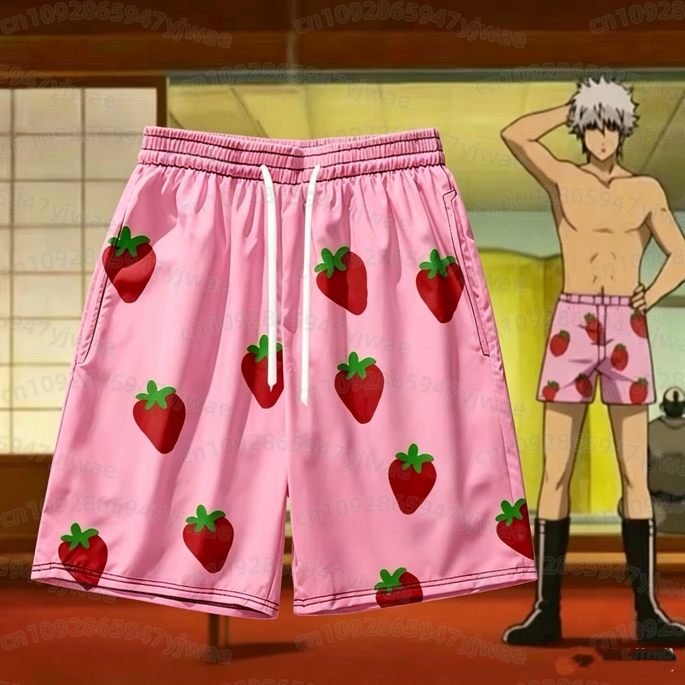 Anime Cosplay Party - Celana Pendek Pria Warna Pink Motif