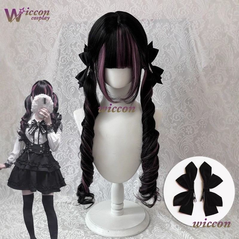 Cosplay Anime Black Hair - Komik ‌ Wig Hitam dengan Wig