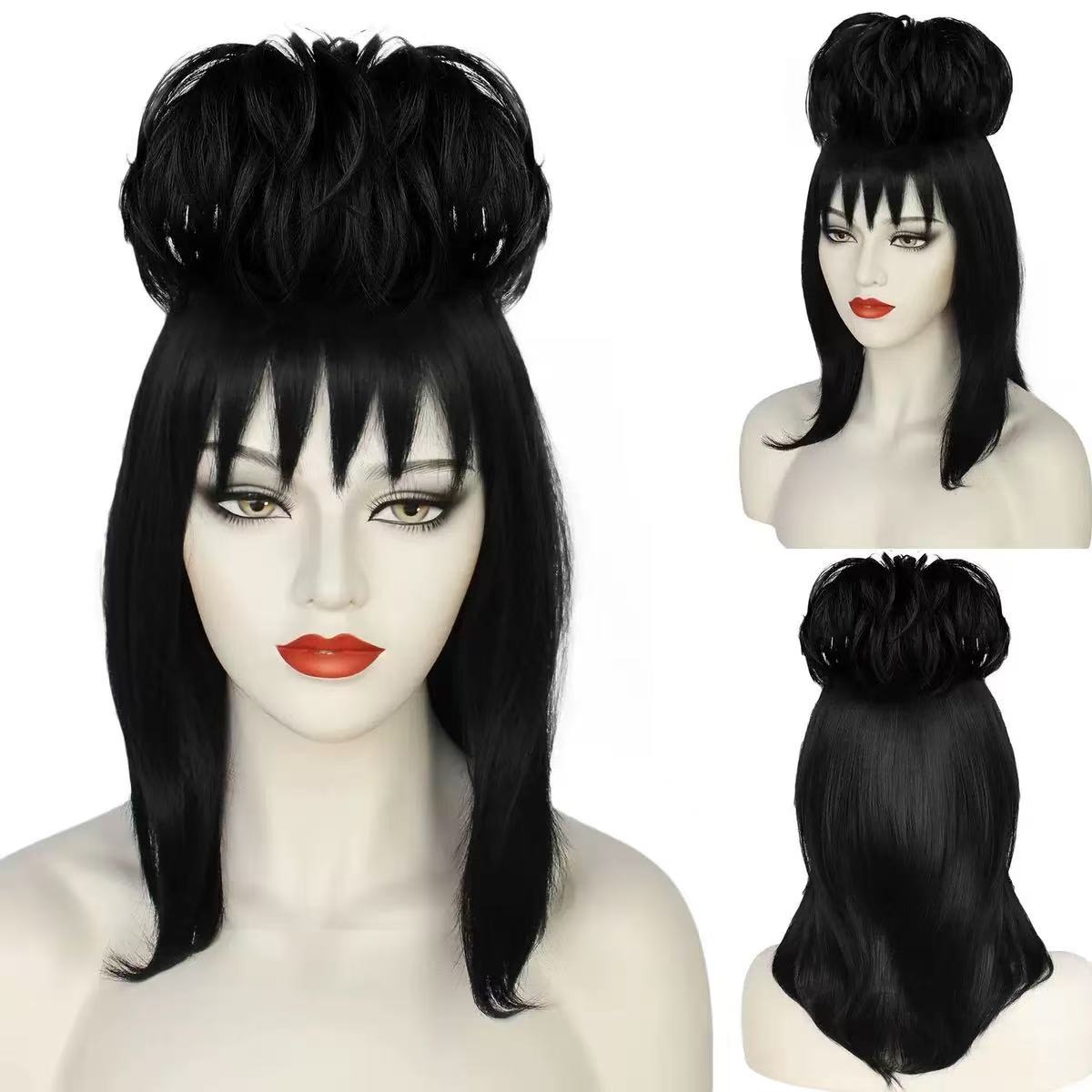 Lydia Cosplay Wig Hitam Rambut - Cosplay Anime Black Hair ulasan dan harga