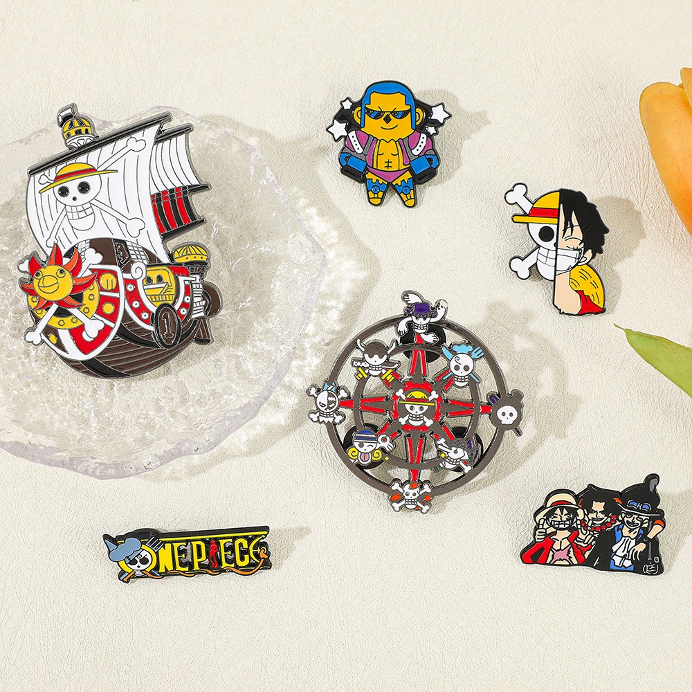 6Pcs Set Pin Enamel Anime Kara - Anime Cosplay Luffy ulasan dan harga