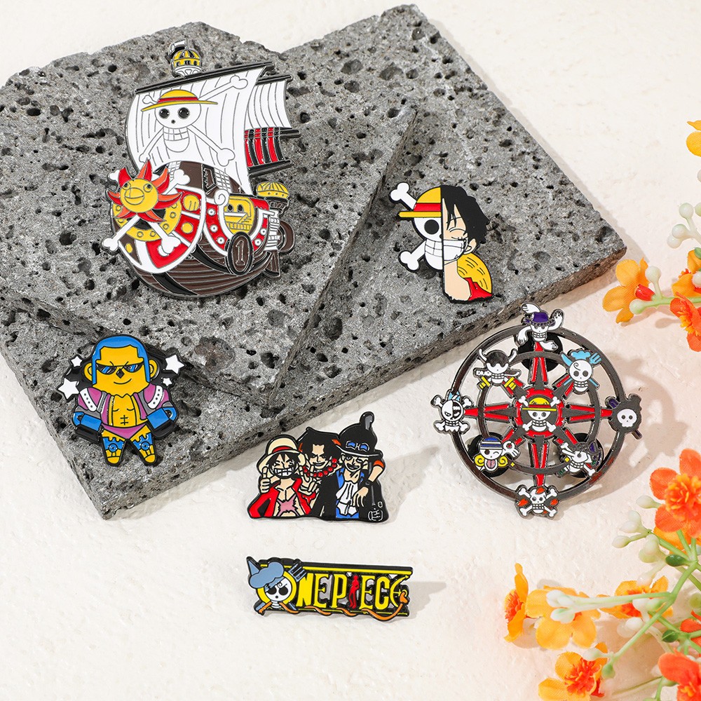 6Pcs Set Pin Enamel Anime Kara - Anime Cosplay Luffy ulasan dan harga