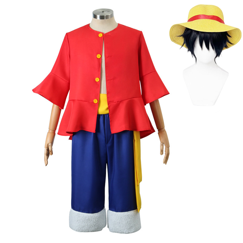 Kostum Cosplay Luffy Topi Wig  - Anime Cosplay Luffy ulasan dan harga