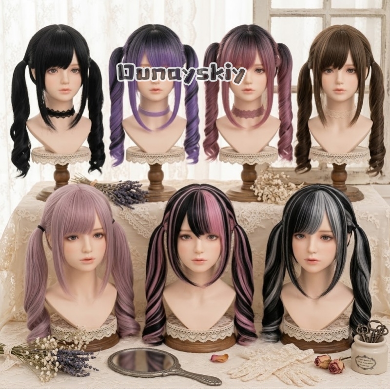 Cosplay Jirai Kei Pesta Hallow - Cosplay Anime Black Hair ulasan dan harga